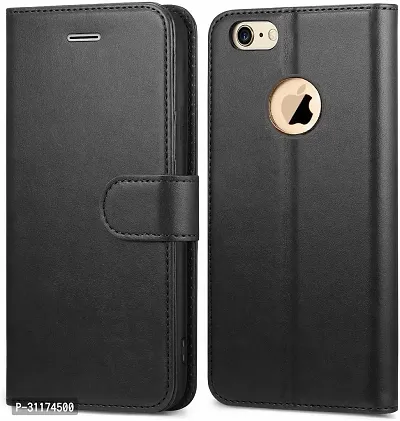 Classy Dual Protection Artificial Leather,Rubber Flip Cover For Apple Iphone 7 ,Iphone 7SVenom Black-thumb0