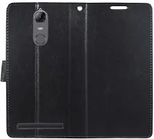 Coverblack Grip Case Artificial Leather,Rubber Flip Cover For Lenovo A7020A48 , K5 NoteVenom Black-thumb1