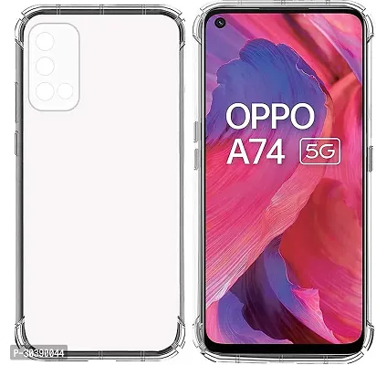 Coverblack Flexible Rubber Back Cover For Oppo A74 5GTransparent Totu-thumb2