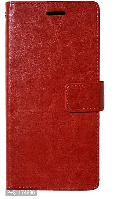 Classy Grip Case Artificial Leather,Rubber Flip Cover For Apple Iphone XCrimson Red-thumb2