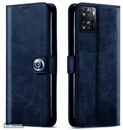 Coverblack Shock Proof Artificial Leather Flip Cover For Oppo Cph2387 , Oppo A57Blue-thumb0