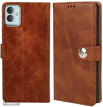 Coverblack Magnetic Case Artificial Leather,Rubber Flip Cover For Samsung Galaxy A04Executive Brown-thumb0