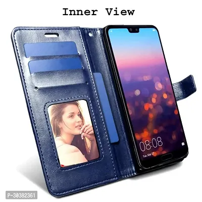 Coverblack Leather Finish Imported Tpu Wallet Stand Magnetic Closure Flip Cover For Samsung Galaxy M15 5GNavy Blue-thumb4