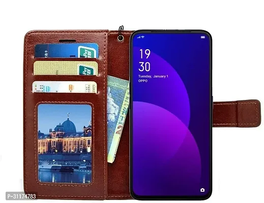 Classy Dual Protection Artificial Leather,Rubber Flip Cover For Tecno I7 , I7 ProExecutive Brown-thumb4