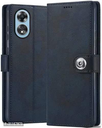 Classy Magnetic Case Artificial Leather,Rubber Flip Cover For Vivo Y100 5GBlue-thumb0