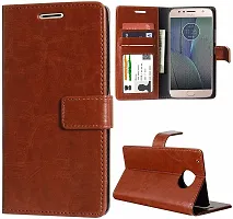 Coverblack Magnetic Case Artificial Leather,Rubber Flip Cover For Motorola Moto G5 PlusExecutive Brown-thumb1