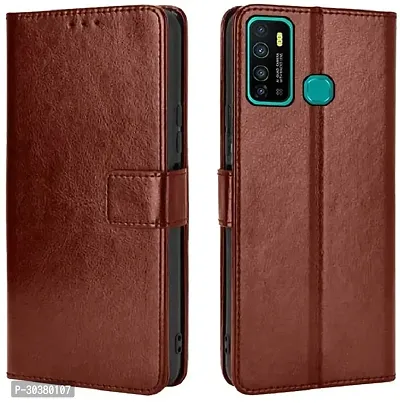 Coverblack Magnetic Case Artificial Leather,Silicon Flip Cover For Infinix X655F , Hot 9ProVintage Brown-thumb0