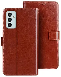 Coverblack Magnetic Case Artificial Leather,Silicon Flip Cover For Samsung A35 5G ( 2024)Vintage Brown-thumb1