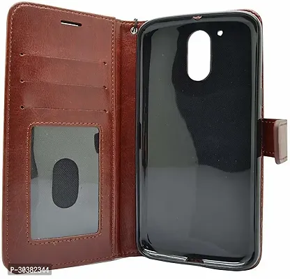 Coverblack Grip Case Artificial Leather,Plastic Flip Cover For Moto G4 PlusXt1643Vintage Brown-thumb3