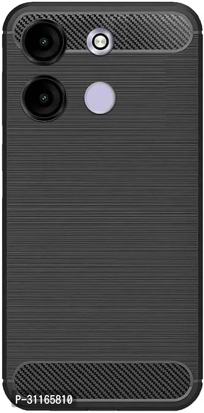 Classy Flexible Rubber Back Cover For Itel A60 , A60SBlack-thumb0