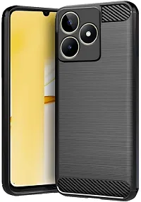 Classy Camera Bump Protector Rubber Back Cover For Realme Narzo N53Black-thumb1