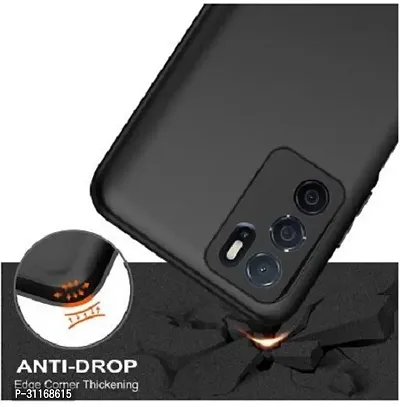 Classy Hybrid Tpu Rubber Back Cover For Oppo A16Black-thumb3