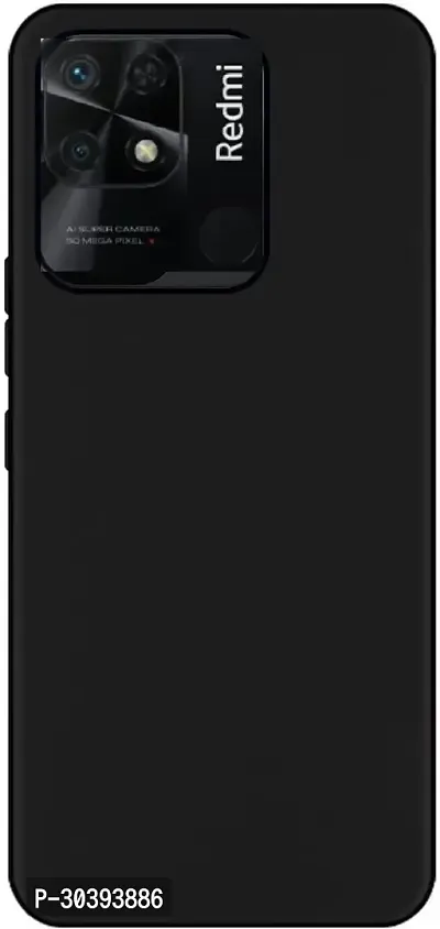 Coverblack Matte Finish Rubber Back Cover For Redmi 10Black-thumb2