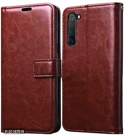 Classy Magnetic Case Artificial Leather,Rubber Flip Cover For Samsung Galaxy M13 5GExecutive Brown-thumb2