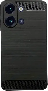 Classy Dual Protection Rubber Back Cover For Itel P40+Black-thumb1