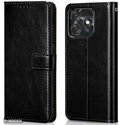 Coverblack Grip Case Artificial Leather,Silicon Flip Cover For Tecno Ki5K , Spark 10CVintage Starry Black