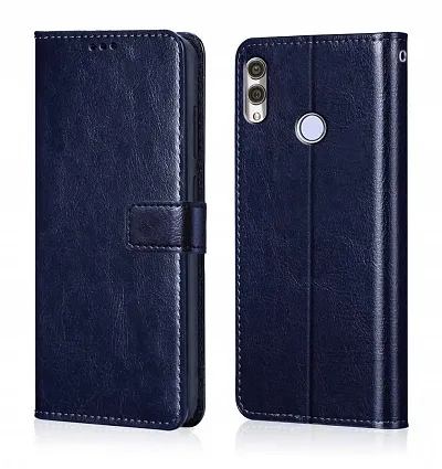 Cloudza Honor 10 Lite Flip Back Cover | PU Leather Flip Cover Wallet Case with TPU Silicone Case Back Cover for Honor 10 Lite Blue