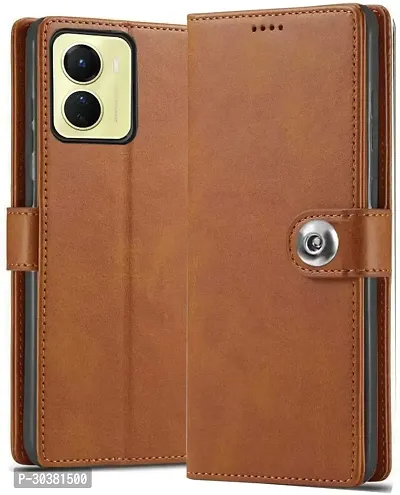 Coverblack Magnetic Case Artificial Leather,Silicon Flip Cover For Vivo V2253 , T2X 5GVintage Brown