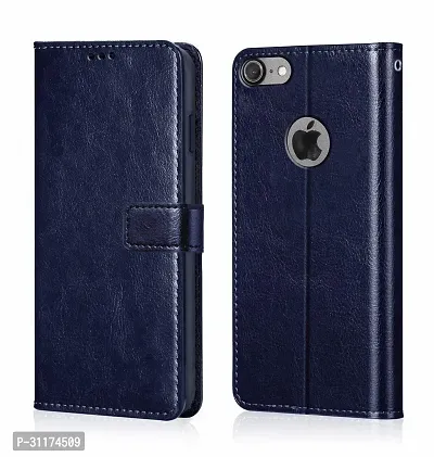 Classy Dual Protection Artificial Leather,Rubber Flip Cover For Apple Iphone 5 , 5SVintage Navy Blue-thumb0