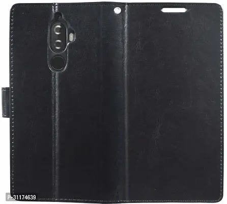 Classy Grip Case Artificial Leather,Rubber Flip Cover For Lenovo K8 NoteVintage Starry Black-thumb2