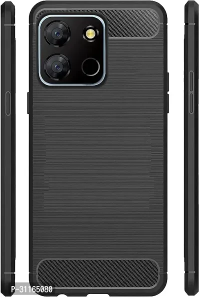 Classy Dual Protection Rubber Back Cover For Itel A60SBlack-thumb0