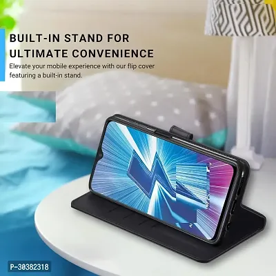 Coverblack Leather Finish Imported Tpu Wallet Stand Magnetic Closure Flip Cover For Realme 12 Pro 5G Starry Black-thumb5