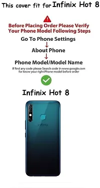 Coverblack Dual Protection Artificial Leather,Rubber Flip Cover For Infinix Hot 8Navy Blue-thumb3