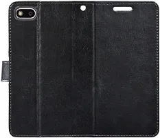 Classy Grip Case Artificial Leather,Plastic Flip Cover For Vivo V5 PlusVintage Starry Black-thumb1