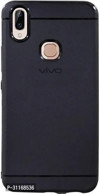 Classy Flexible Rubber Back Cover For Vivo 1806 , Vivo_V11Black-thumb0