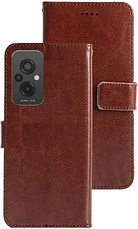 Coverblack Grip Case Artificial Leather,Rubber Flip Cover For Poco M5Executive Brown-thumb1