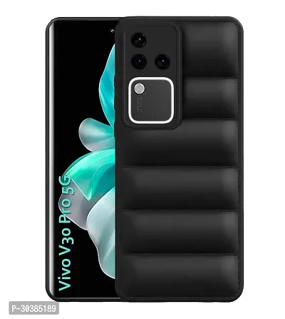 Coverblack Matte Soft Case | Liquid Silicon Puff Case Back Cover For Vivo V2319 , V30 Pro 5GBlack-thumb0