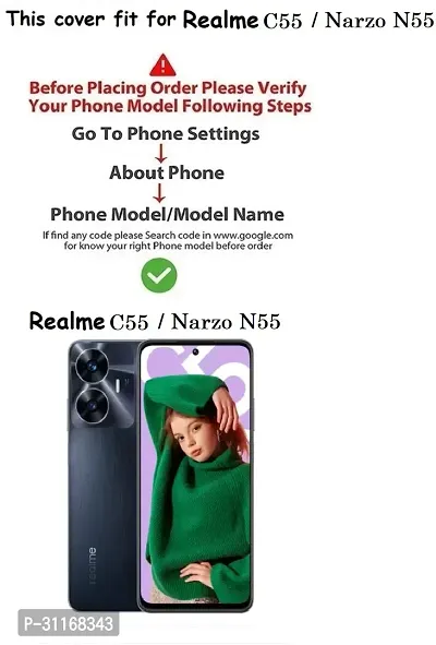 Classy Flexible Rubber Back Cover For Realme Narzo N55-thumb4