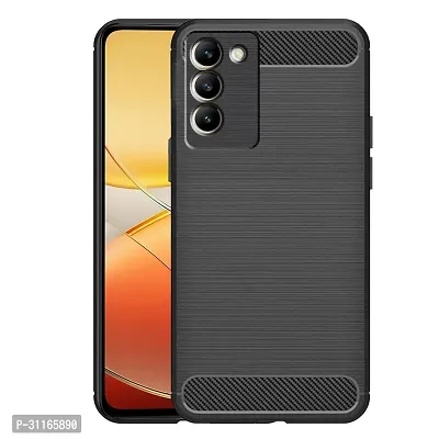 Classy Silicone Matte Rubber Hybrid Case Back Cover For Vivo V2334 , Vivo T35GBlack-thumb2