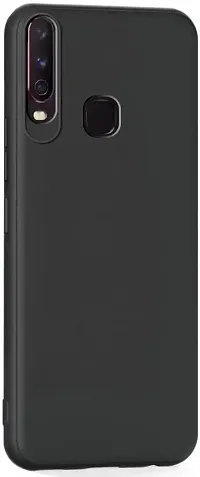 Classy Flexible Rubber Back Cover For Vivo 1902 , Vivo Y17Black-thumb1