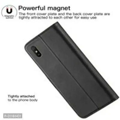 Coverblack Shock Proof Artificial Leather Flip Cover For Redmi 9A SportBlack-thumb4