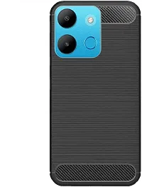 Coverblack Shock Proof Rubber Back Cover For Infinix X6516 , Smart 7 HdBlack-thumb1