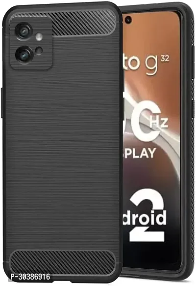 Coverblack Dual Protection Rubber Back Cover For Motorola G32Black-thumb2