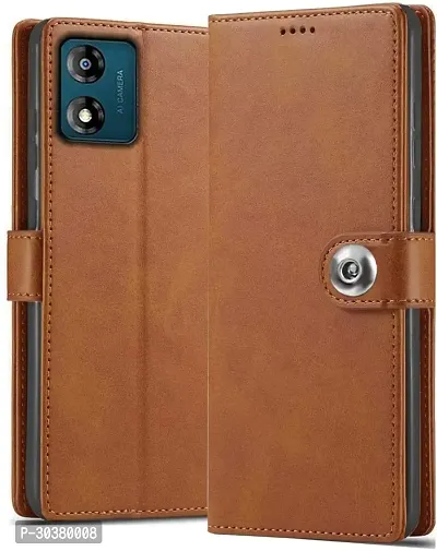 Coverblack Magnetic Case Artificial Leather,Rubber Flip Cover For Motorola E13Tan Brown