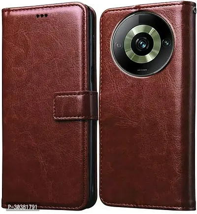 Coverblack Magnetic Case Artificial Leather,Rubber Flip Cover For Redmi A3 2024 ModelTan Brown-thumb0