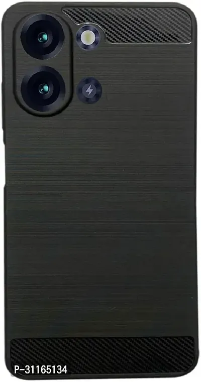 Classy Flexible Rubber Back Cover For Itel P40+Black-thumb2