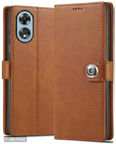 Coverblack Shock Proof Artificial Leather,Silicon Flip Cover For Oppo_A78 5GVintage Brown-thumb0