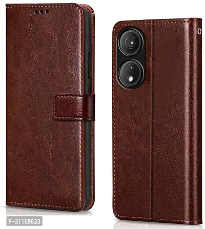 Coverblack Magnetic Case Artificial Leather,Silicon Flip Cover For Itel P661N , Itel_P55 5GVintage Brown-thumb0