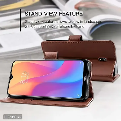 Coverblack Dual Protection Artificial Leather,Rubber Flip Cover For Apple Iphone 8Plus ,Iphone 8+Vintage Brown-thumb5