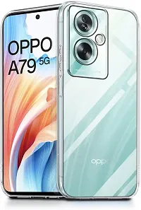 Coverblack Matte Finish Rubber Back Cover For Oppo A79 5GTransparent-thumb1