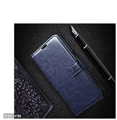 Classy Dual Protection Artificial Leather,Rubber Flip Cover For Nokia 3.1Navy Blue-thumb3