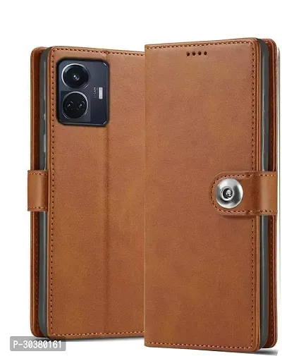 Coverblack Dual Protection Artificial Leather,Silicon Flip Cover For Realme Rmx3686 , 10Pro Plus 5GVintage Brown