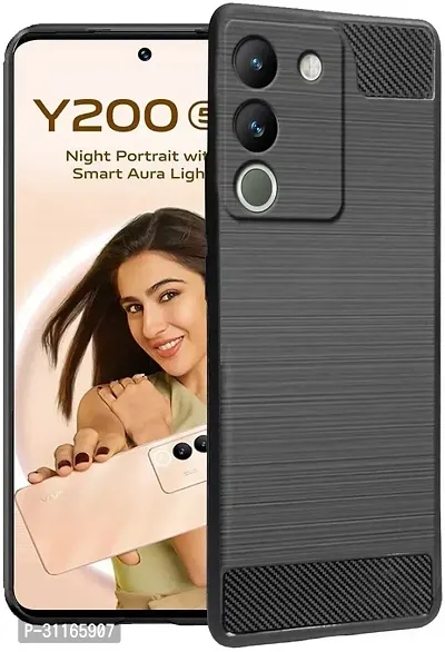 Classy Matte Finish Silicon Back Cover For Vivo V2307 , Vivo_Y200 5GBlack-thumb2