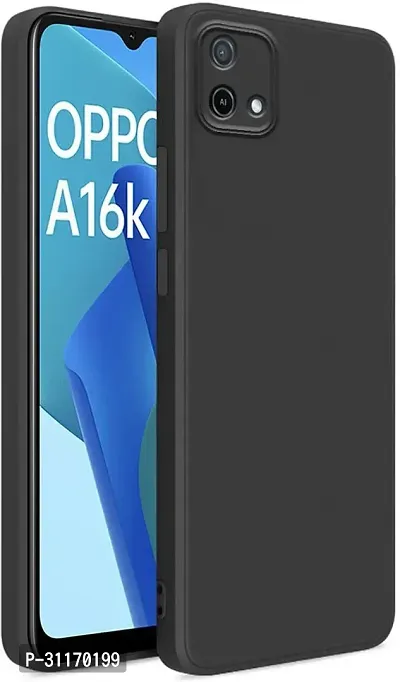 Classy Flexible Rubber Back Cover For Oppo A16KBlack-thumb0