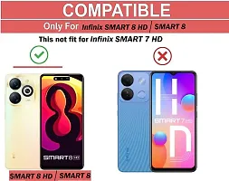 Classy Grip Case Artificial Leather,Rubber Flip Cover For Infinix Smart 8 , 8 HdBlue-thumb3