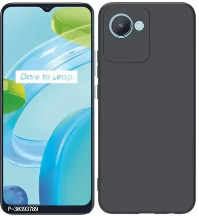 Coverblack Shock Proof Rubber Back Cover For Realme C30Black-thumb0